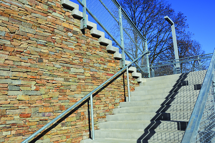 Rodgers Forge, Ledgestone, Commercial Stairs, Real Stone Veneer, Natural Stone Veneer, Sawn Thin Stone Veneer