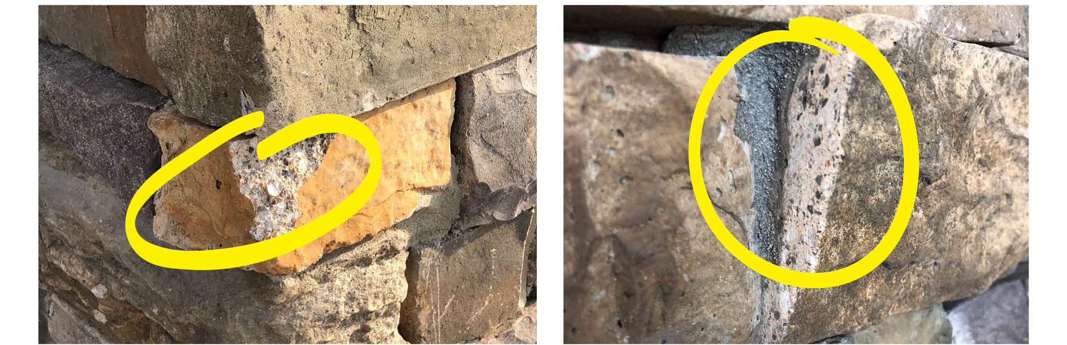 Chips in Manufactured Stone Veneer