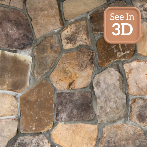 Delta Valley Mosaic Real Stone Veneer Swatch with 3D Call Out