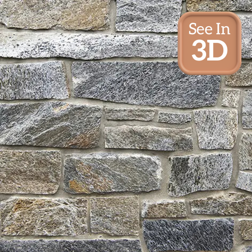 Ocean Blue Ledgestone Real Stone Veneer Swatch with 3D Call Out